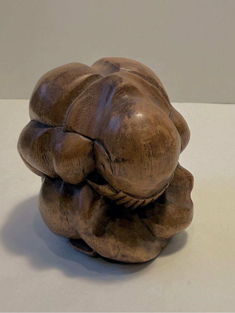 HANDCARVED/HANDMADE Brown Wooden Yogi/Buddha Sculpture Decor 4"x4"